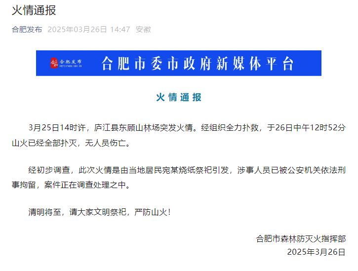安徽合肥一男子祭祀引起山火<strong></p>
<p>数字货币交易</strong>，过火有林地167.1亩，犯罪后自动投案，获刑一年四个月